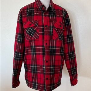 Fear of God Red and Black Plaid Shirt Jacket size Medium
